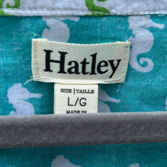 Hatley Women’s L Coastal Beach Seahorse 100% Cotton Aqua Swim Cover Up Tunic - Picture 8 of 9